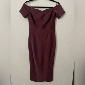 ASOS Burgundy Bodycon Dress size 4